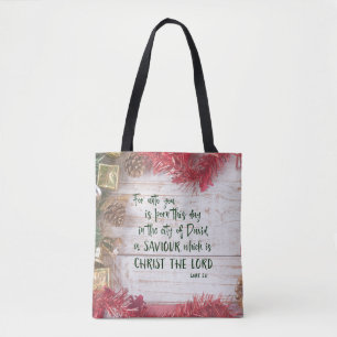 KJV Kerst Bijbelvers Tote Bag