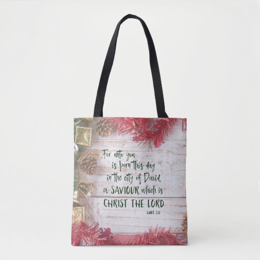 KJV Kerst Bijbelvers Tote Bag (Voorkant)