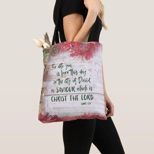 KJV Kerst Bijbelvers Tote Bag (Dichtbij)