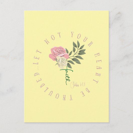 KJV Laat Uw Hart Niet Ontsteld Schrift Briefkaart (Voorkant)