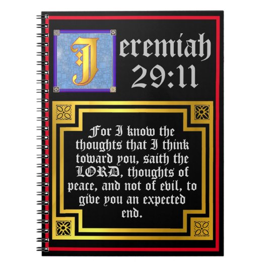 KJV Old Testament Jeremiah 29:11 Biblical Quote Notitieboek (Voorkant)