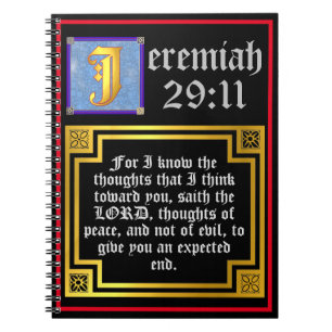 KJV Oude Testament Jeremia 29:11 Bijbelcitaat Notitieboek