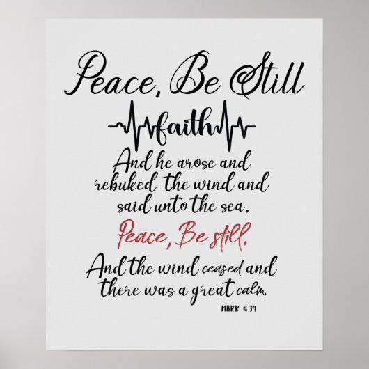 KJV Peace be still Scripting Poster (Voorkant)