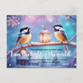 KJV Scripture Chickadees Christelijke Kerst Feestdagenkaart (Voorkant)