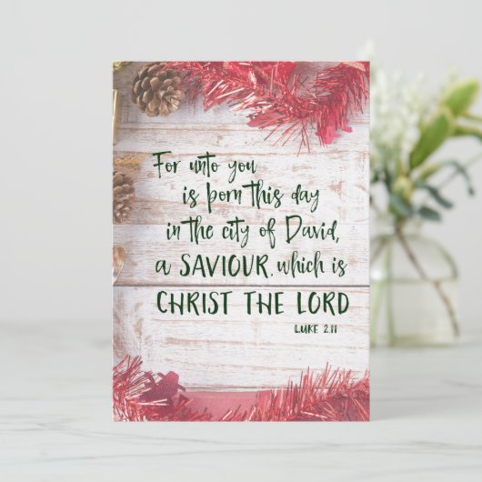 KJV Scripture Kerstmis Feestdagenkaart (Staand voorkant)