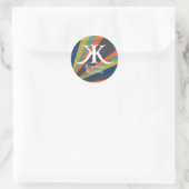 KK gestreepte cirkel Sticker (Tas)