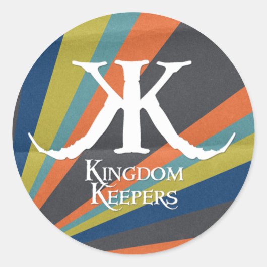 KK gestreepte cirkel Sticker (Voorkant)