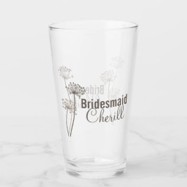 Kkervis moderne bloeminkt bruine bruiloft glas