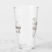 Kkervis moderne bloeminkt bruine bruiloft glas (Links)