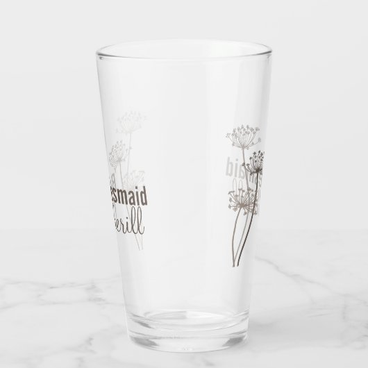 Kkervis moderne bloeminkt bruine bruiloft glas (Rechts)