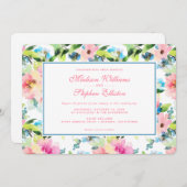 Kkleurige Waterverf Floral Pattern - Weddenschap Kaart (Voorkant / Achterkant)