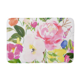 Kkleurige Waterverf Spring Blooms Floral Badmat