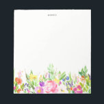 Kkleurige Waterverf Spring Blooms Floral Notitieblok<br><div class="desc">Kleurrijk en bont van briefjes met waterverf pens,  tulpen en andere bloemen. Dit zal een perfect vrouwelijk accent zijn voor je kantoor.</div>