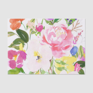 Kkleurige Waterverf Spring Blooms Floral Tissuepapier