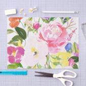 Kkleurige Waterverf Spring Blooms Floral Tissuepapier (Craft)