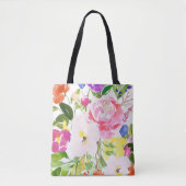 Kkleurige Waterverf Spring Blooms Floral Tote Bag (Voorkant)