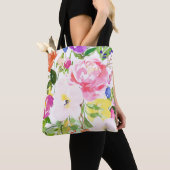 Kkleurige Waterverf Spring Blooms Floral Tote Bag (Dichtbij)