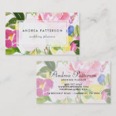 Kkleurige Waterverf Spring Blooms Floral Visitekaartje (Voorkant / Achterkant)