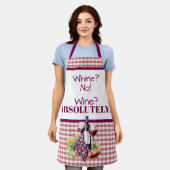 Klaag niet! Wijn? Absoluut! Wijnfles & Druiven Schort (Gedragen)