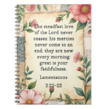 Klaagliederen 3:22–23 Vintage Bloem Ontwerp 