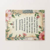Klaagliederen 3:22–23 Vintage Bloemendesign  Legpuzzel (Horizontaal)