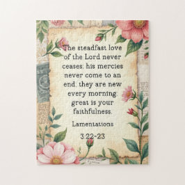 Klaagliederen 3:22–23 Vintage Bloemendesign  Legpuzzel