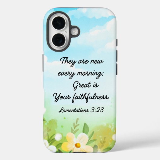 Klaagliederen 3:23 Gele Lente Christelijk Case-Mate iPhone Case (Achterkant)
