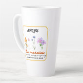 Klaagliederen 3:23 Zijn barmhartigheden nieuwe gep Latte Mok (Linkerhoek)