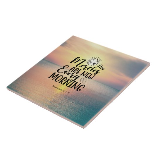 Klaagliederen 3:23 Zijn barmhartigheden zijn elke  Tegeltje (Zijkant)