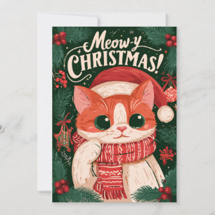 Klaagliedige Kerstmis Grappige Kat Kerstkaart