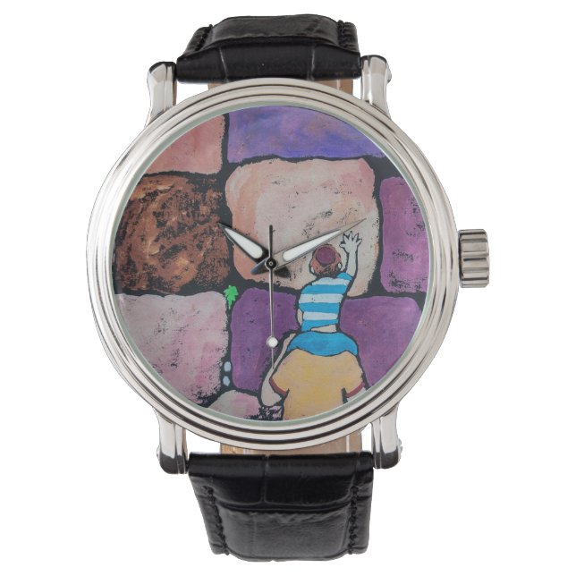 Klaagmuur met Ouder en Kind horloge (Voorkant)