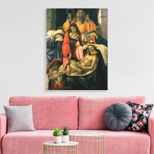 Klaagzang over de dode Christus - Botticelli Canvas Afdruk (Insitu (Woonkamer))
