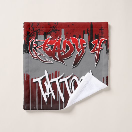 Klaar 4 Tattoos Handdoek Set van 3 (Wasdoekje)