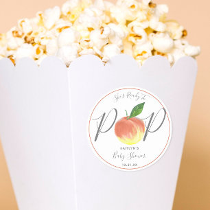 Klaar aan Pop het Baby shower van de Waterverf van Ronde Sticker