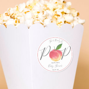 Klaar aan Pop het Baby shower van de Waterverf van Ronde Sticker