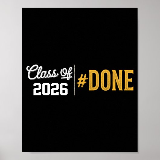 Klaar afgestudeerd klas 2026 grappige 2026 afstude poster (Voorkant)