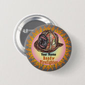Klaar brandweerman ronde button 5,7 cm (Voorkant /achterkant)