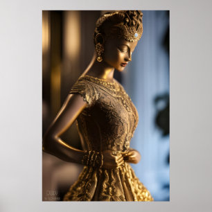 Klaar - Bronze beeld - AI Fantasy Art-portret Poster