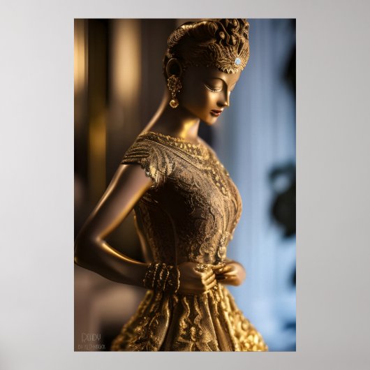 Klaar - Bronze beeld - AI Fantasy Art-portret Poster (Voorkant)