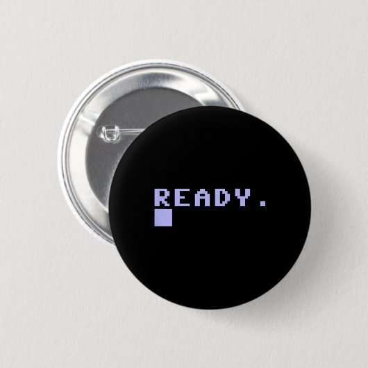 Klaar C64-thuiscomputer 80's Retro-gamer-coderings Ronde Button 5,7 Cm (Voorkant /achterkant)