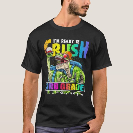 Klaar Crush 3d grade Dinosaur-rugzak Terug naar SC T-shirt (Voorkant)