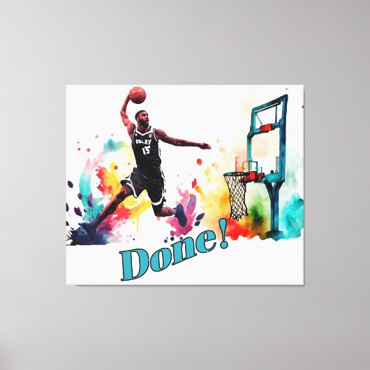 Klaar: de ultieme slamdunk basketbaltrend canvas afdruk (Voorkant)