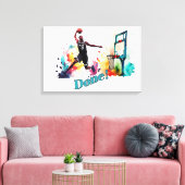 Klaar: de ultieme slamdunk basketbaltrend canvas afdruk (Insitu (Woonkamer))