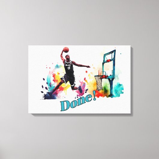 Klaar: de ultieme slamdunk basketbaltrend canvas afdruk (Voorkant)