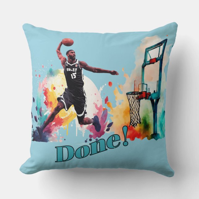 Klaar: de ultieme slamdunk basketbaltrend kussen (Voorkant)