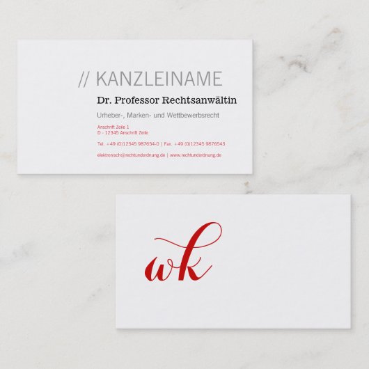Klaar en dominant visitekaartje (Voorkant / Achterkant)