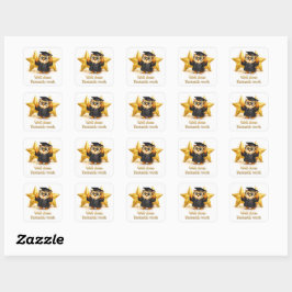 Klaar, fantastisch werk afstudeeruil twee gouden s vierkante sticker