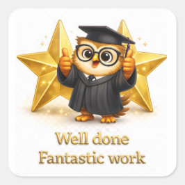 Klaar, fantastisch werk afstudeeruil twee gouden s vierkante sticker