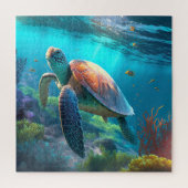 Klaar gemaakte Turtle Jigsaw Puzzle - Gewoon toevo Legpuzzel (Verticaal)