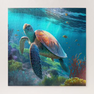 Klaar gemaakte Turtle Jigsaw Puzzle - Gewoon toevo Legpuzzel